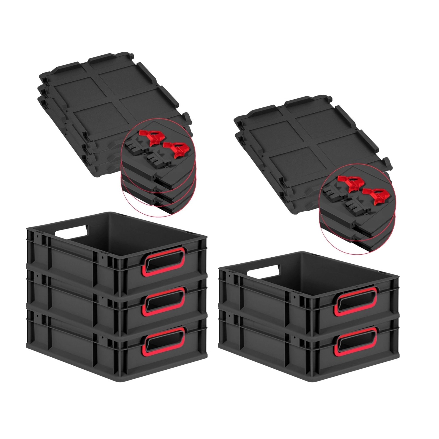PROREGAL SuperSparSet 5x Eurobox Nextgen Color Mit Scharnierdeckel HxBxT 12 günstig online kaufen