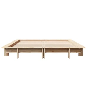 vidaXL Massivholzbett 120x200 cm aus Kiefernholz, ohne Matratze.