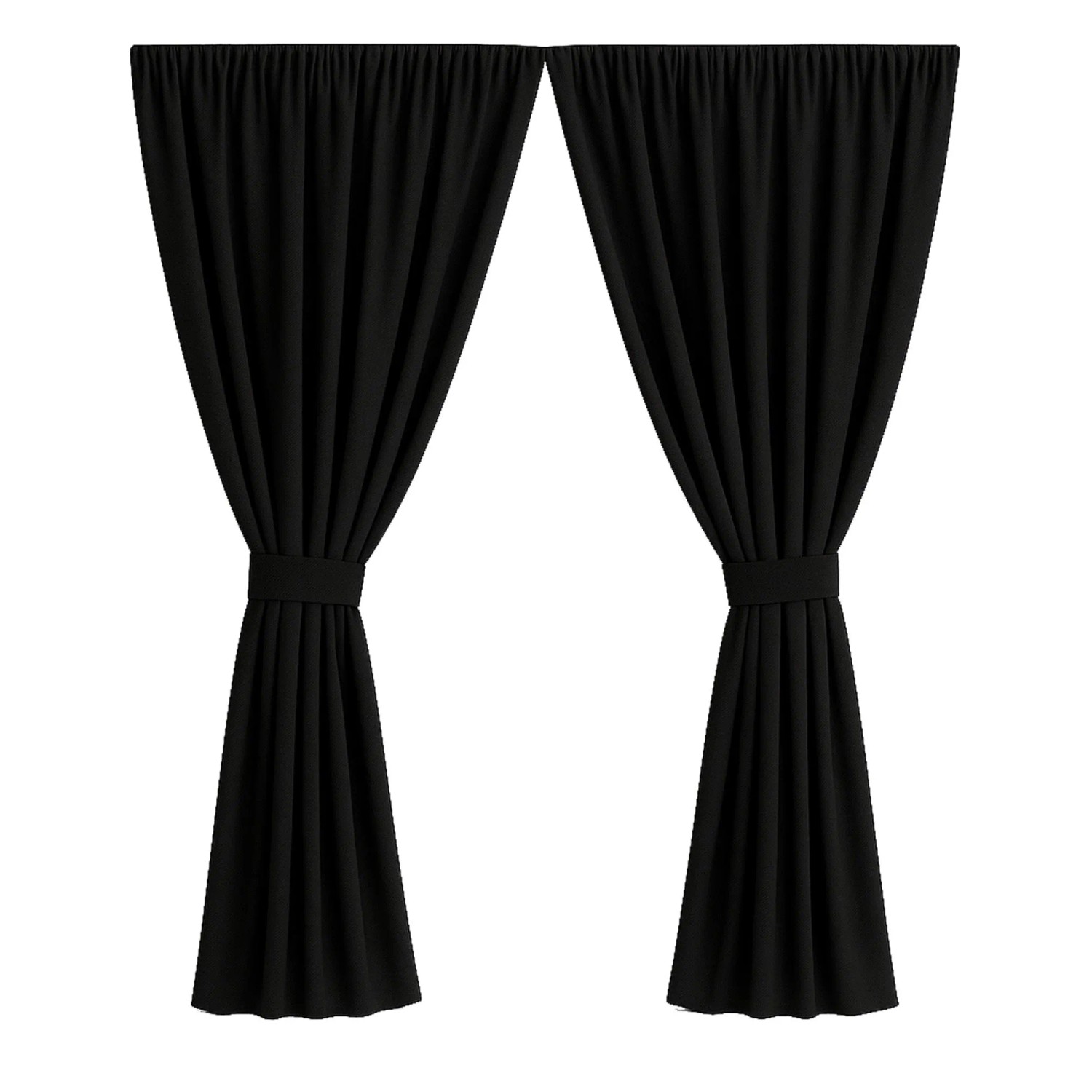 Setgarden Curtain Garden Outdoor Vorhang   2 x 155 × 240 cm – Balkon Vorhang 1tlg Schwarz