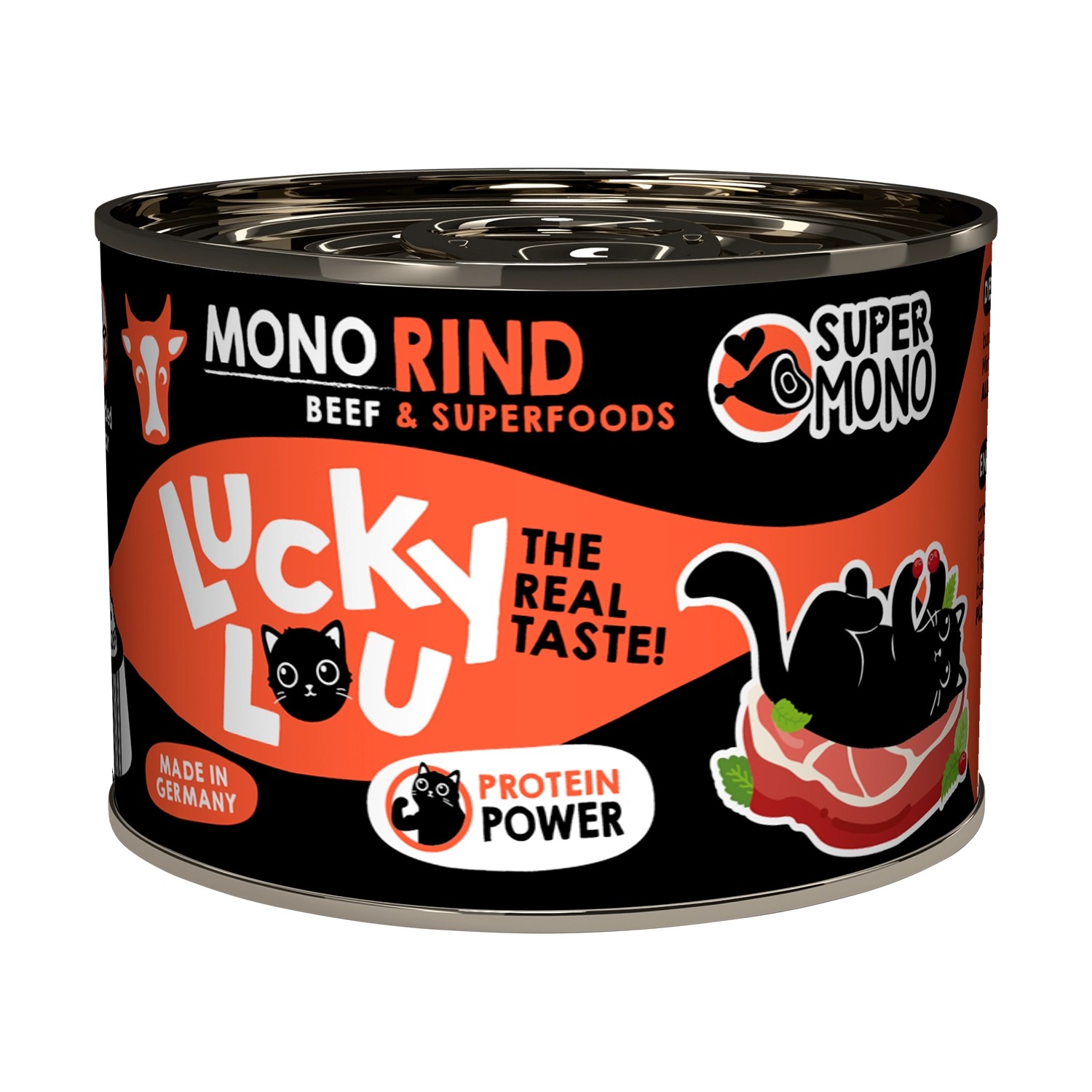 Thumbnail - Lucky Lou Katzen-Nassfutter SuperMono² Rind 200 g
