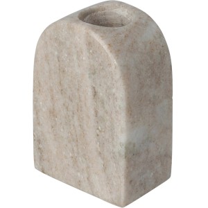 Sandfarbener Kerzenhalter aus Marmor, 6x4x8,5 cm, für stimmungsvolle Beleuchtung.