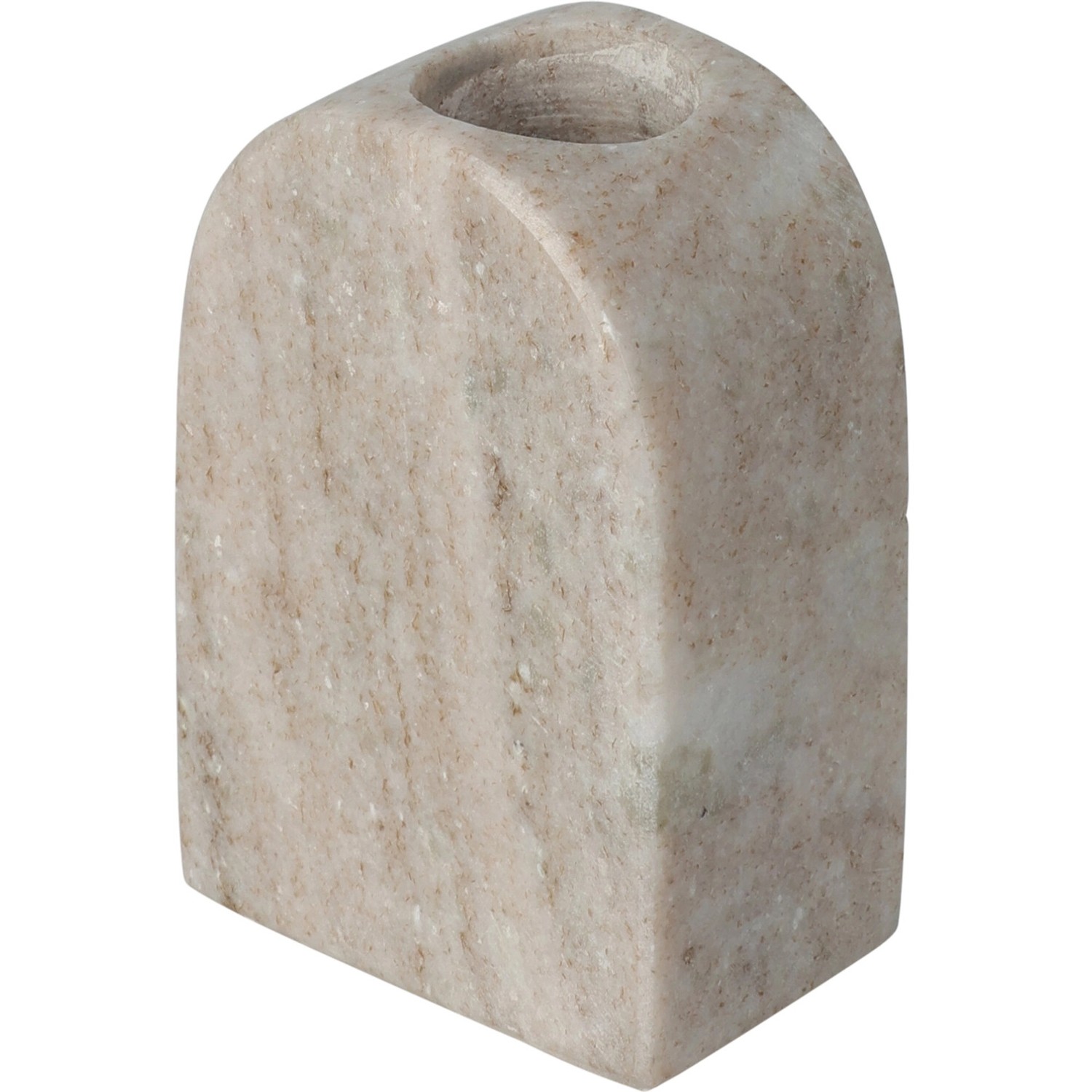 Kerzenhalter Mamor 6 cm x 4 cm x 8,5 cm Sandfarben