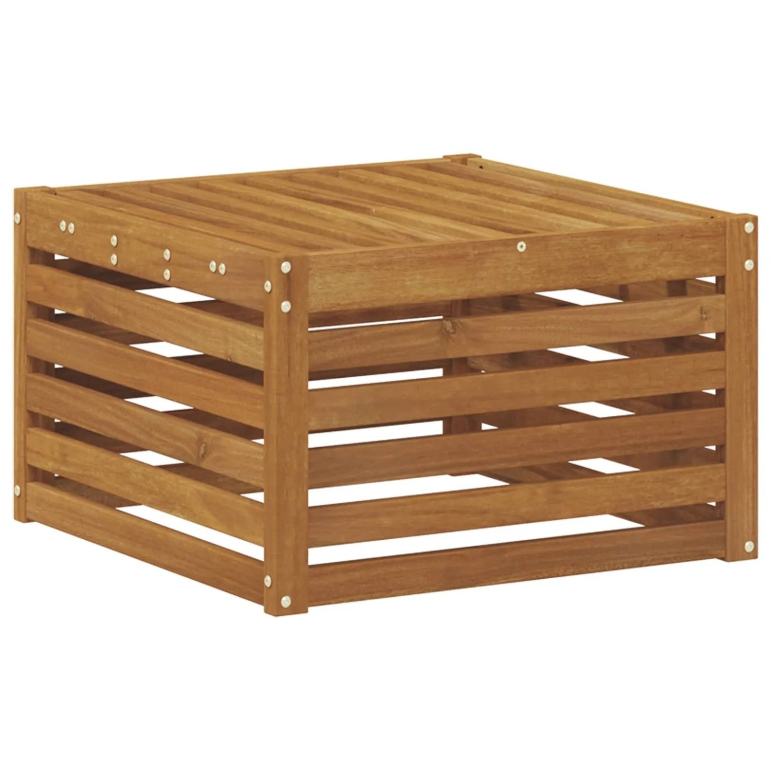 vidaXL Outdoor-Fußhocker Massivholz Akazie Natur 59 x 59 x 37 cm 900484
