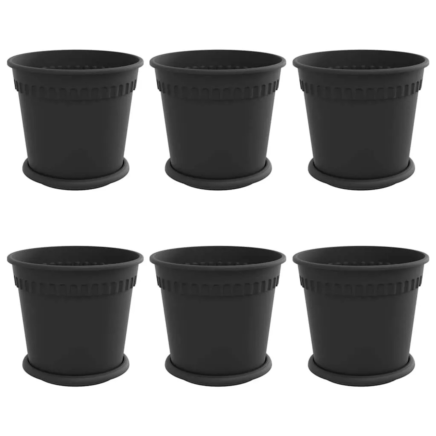 vidaXL Blumentöpfe 6 Stk Schwarz Ø 19 x 16 cm Kunststoff 3403261