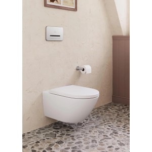 Villeroy & Boch Elements Tender Toilettenpapierhalter Ohne Deckel Zur Wandmontage Runder WC-Papierhalter Zink Chrom