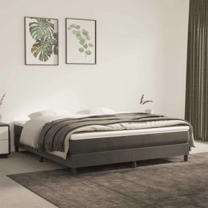 vidaXL Taschenfederkernmatratze, dunkelgrauer Samt, 160x220 cm. Matratze im Schlafzimmer.