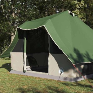 vidaXL Tipi Zelt mit Dach mit Speicher Grün 358 x 296 x 258 cm Taft 42000969