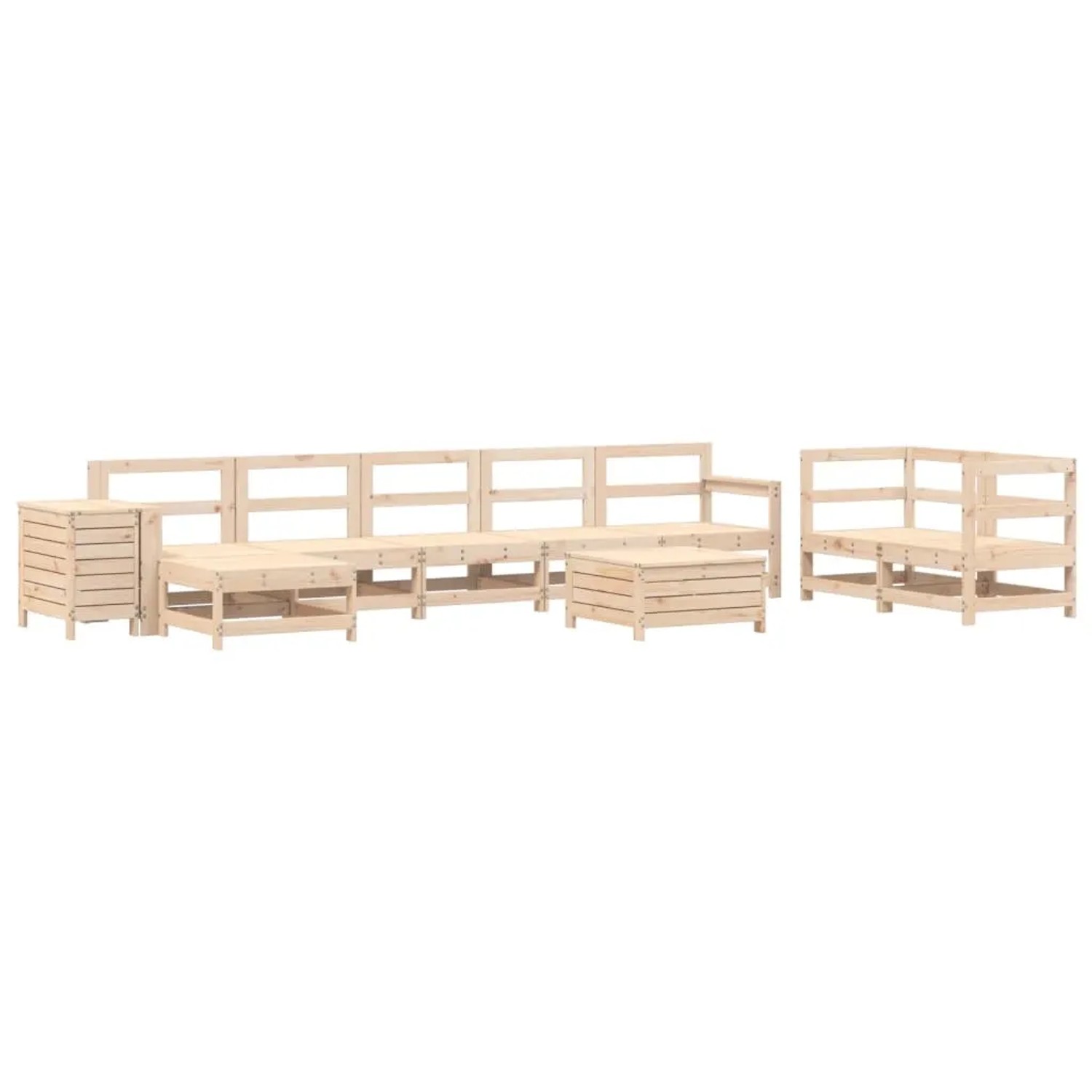 vidaXL 10-Tlg Garten-Sofagarnitur Massivholz Kiefer 3250644 günstig online kaufen