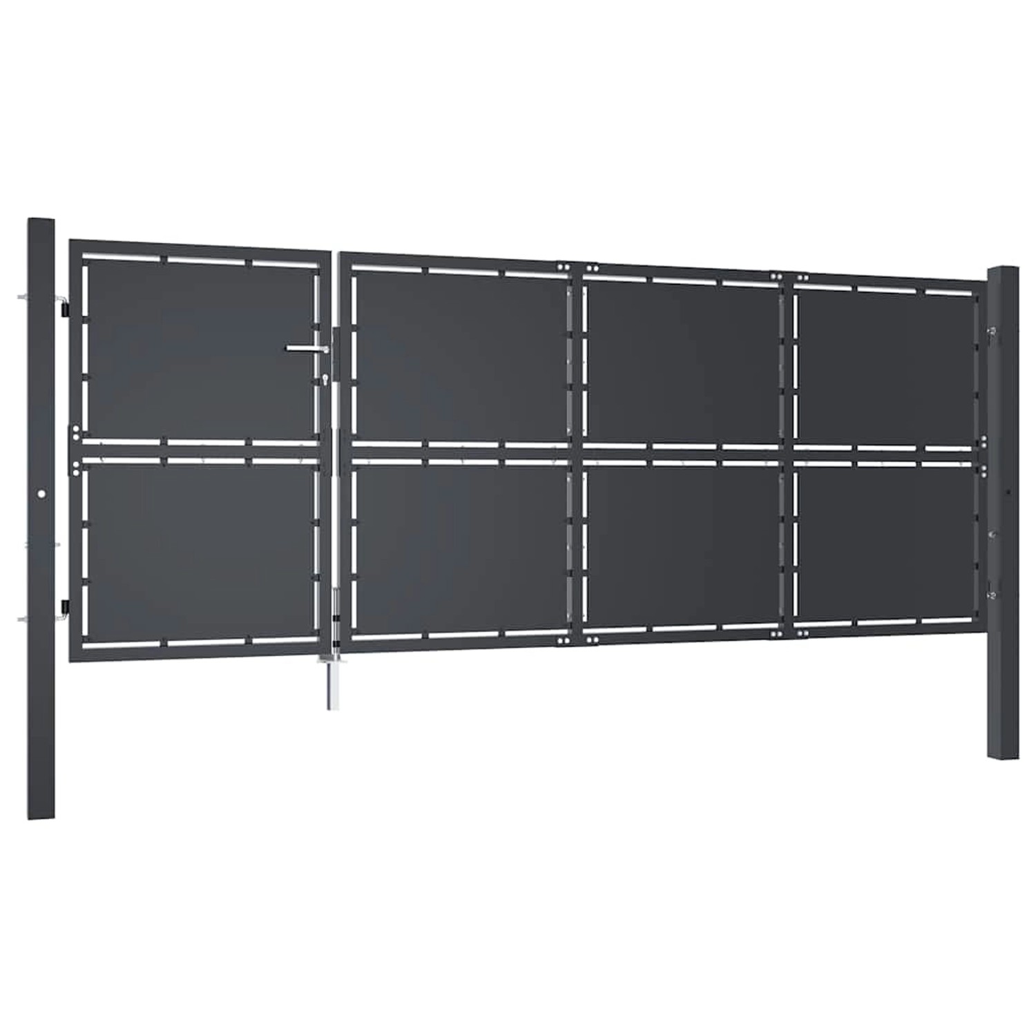 vidaXL Gartentor Stahl 350 x 125 cm Anthrazit 144537