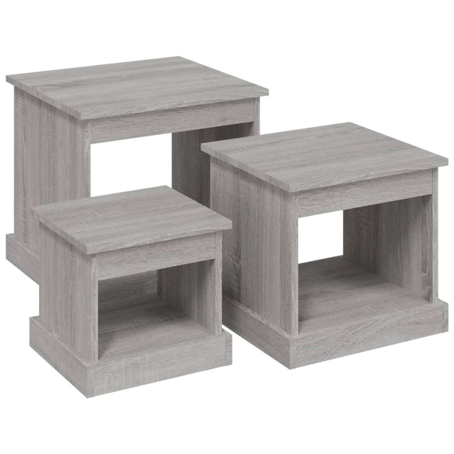 vidaXL Couchtische 3 Stk Grau Sonoma Holzwerkstoff 816494 günstig online kaufen