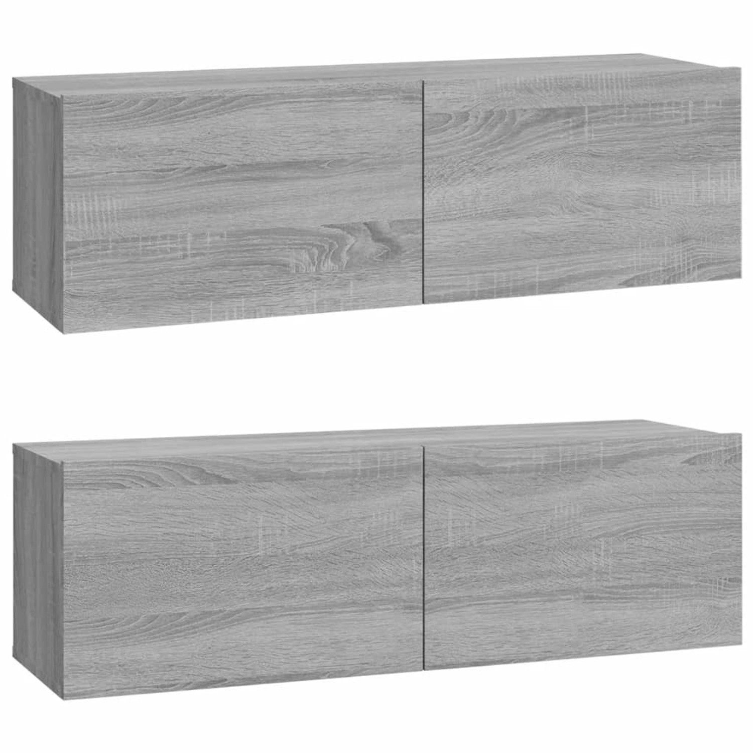 vidaXL TV-Wandschränke 2 Stk Grau Sonoma 100x30x30 cm Holzwerkstoff 820467 günstig online kaufen