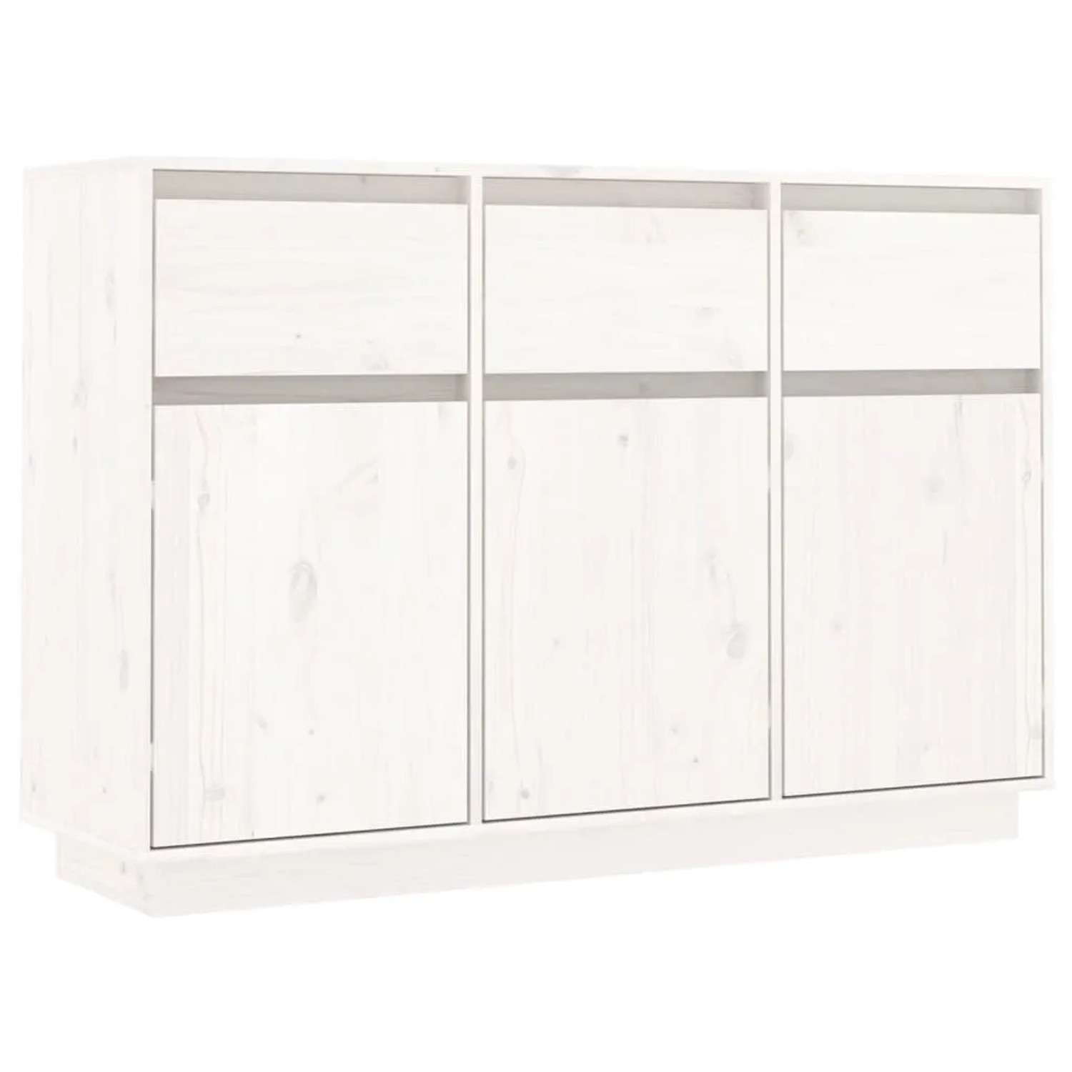 vidaXL Sideboard Weiß 110x34x75 cm Massivholz Kiefer 813815