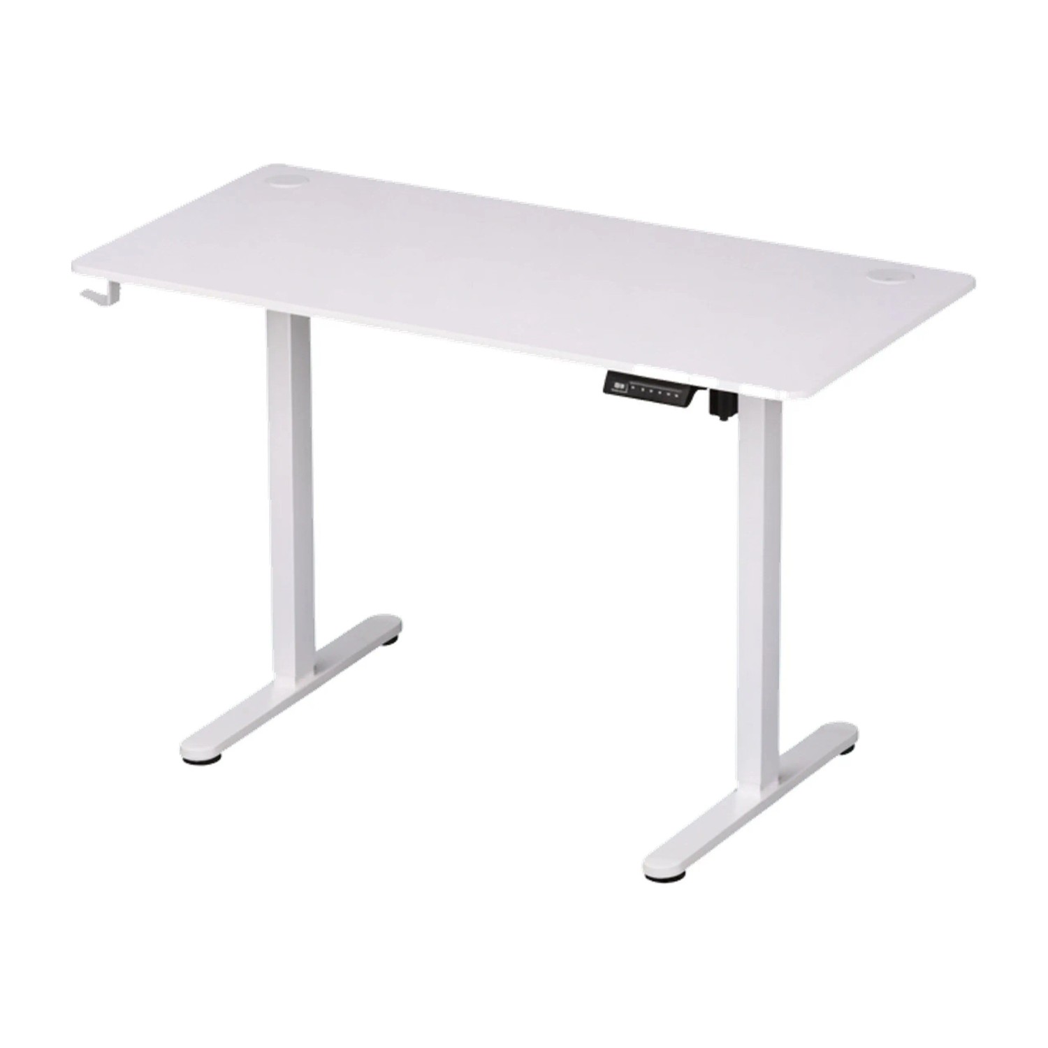 Relaxdays Schreibtisch Stahl Weiß Höhenverstellbar LED Display 120 cm x 60 cm