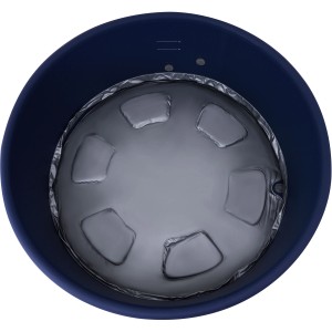 MSpa Frame Naval AirJet: Aufblasbarer Whirlpool in Dunkelblau, Innenansicht mit Abdeckung.