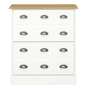 Weißer ebuy24 Orienty Schuhschrank mit 2 Klapptüren und Holzplatte.