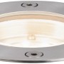 Runder Paulmann Plug & Shine LED-Bodeneinbaustrahler aus Metall, warmweißes Licht.
