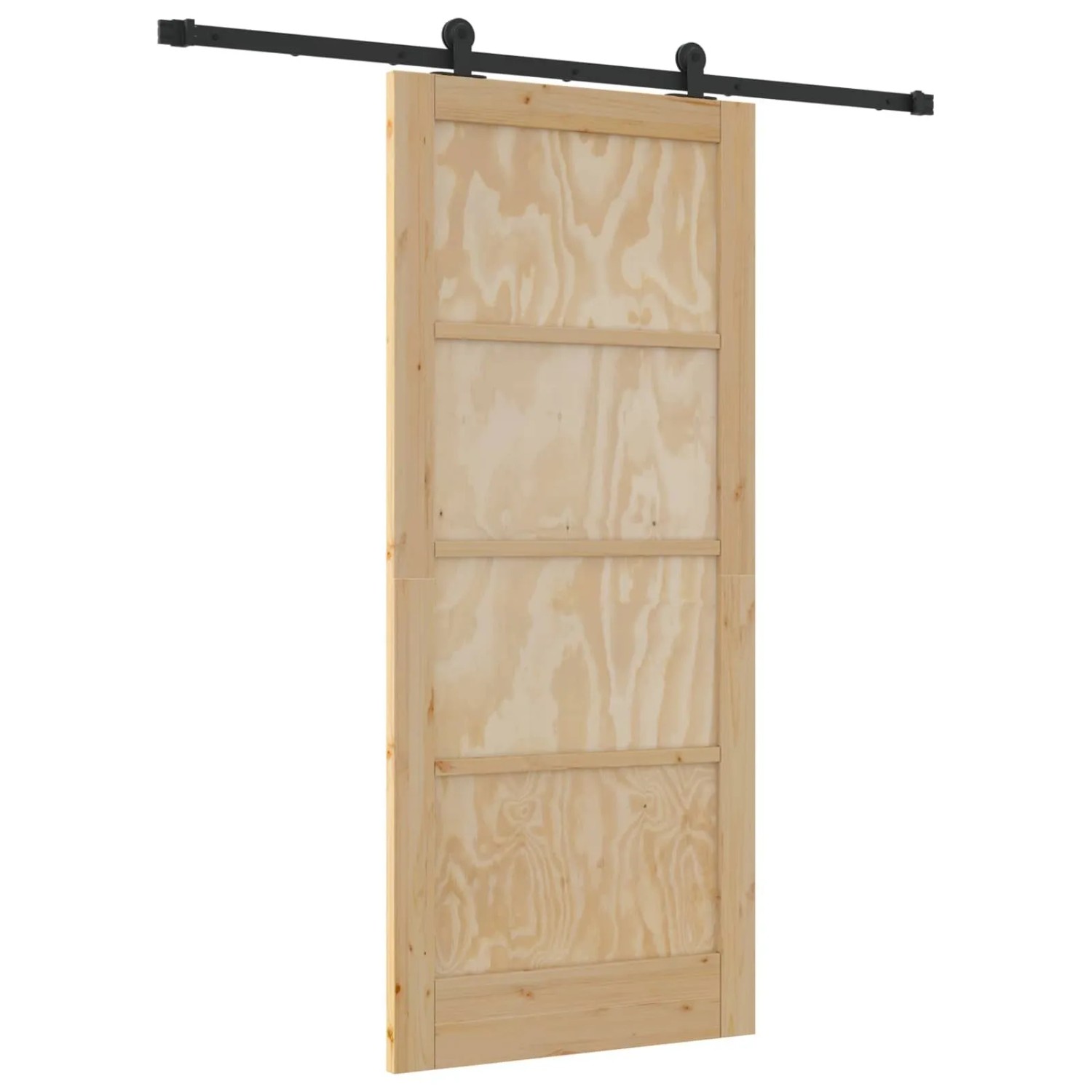 vidaXL Schiebetür Natur und Schwarz 86 x 198,5 cm 3445456