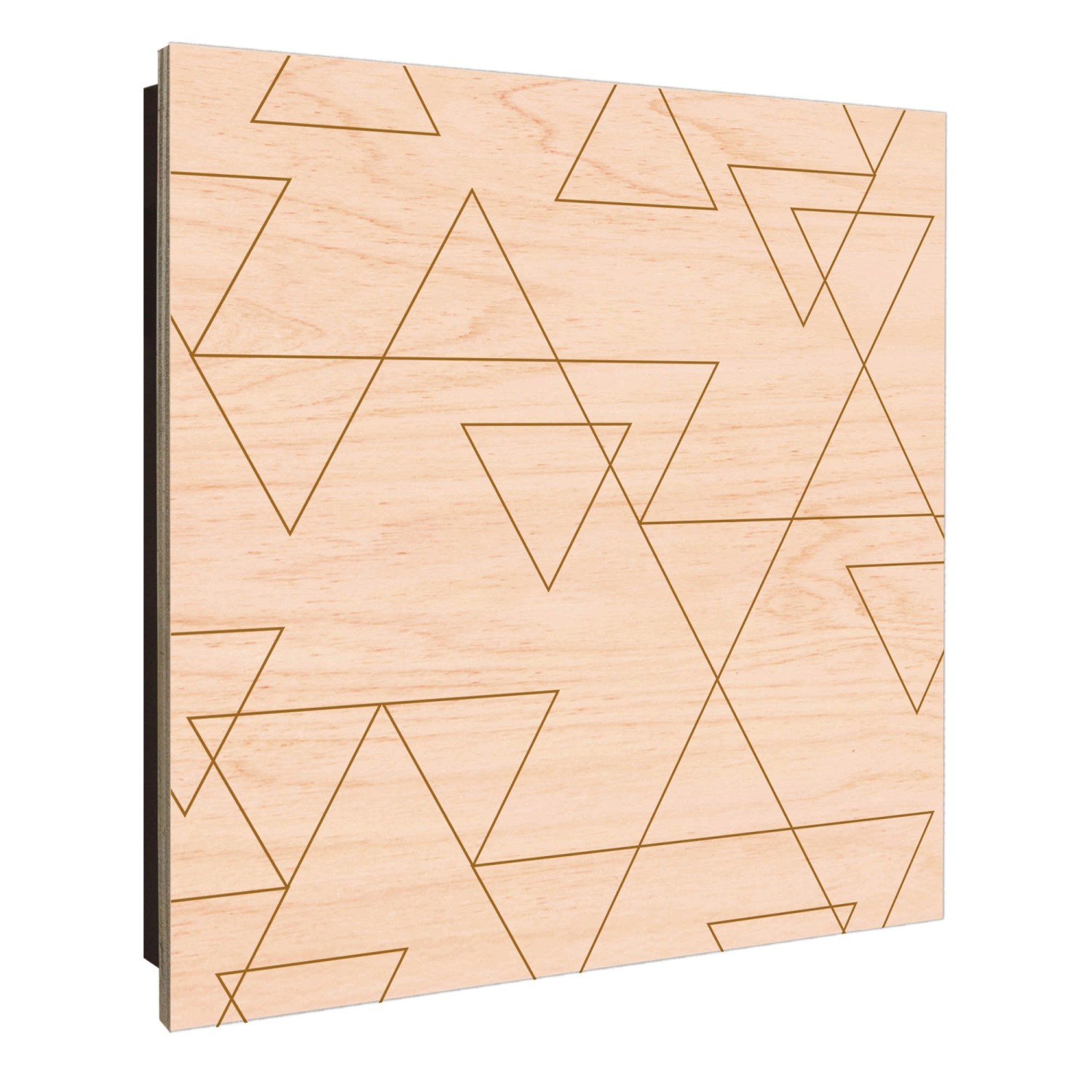 Banjado Schlüsselkasten aus Holz, 30x30cm, mit geometrischen Dreiecken auf der Front.