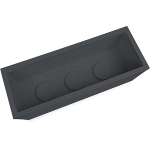 Anthrazitfarbener Ondis24 Pflanzkübel Graphit, 57 Liter, mit Gesteinsnachbildung.