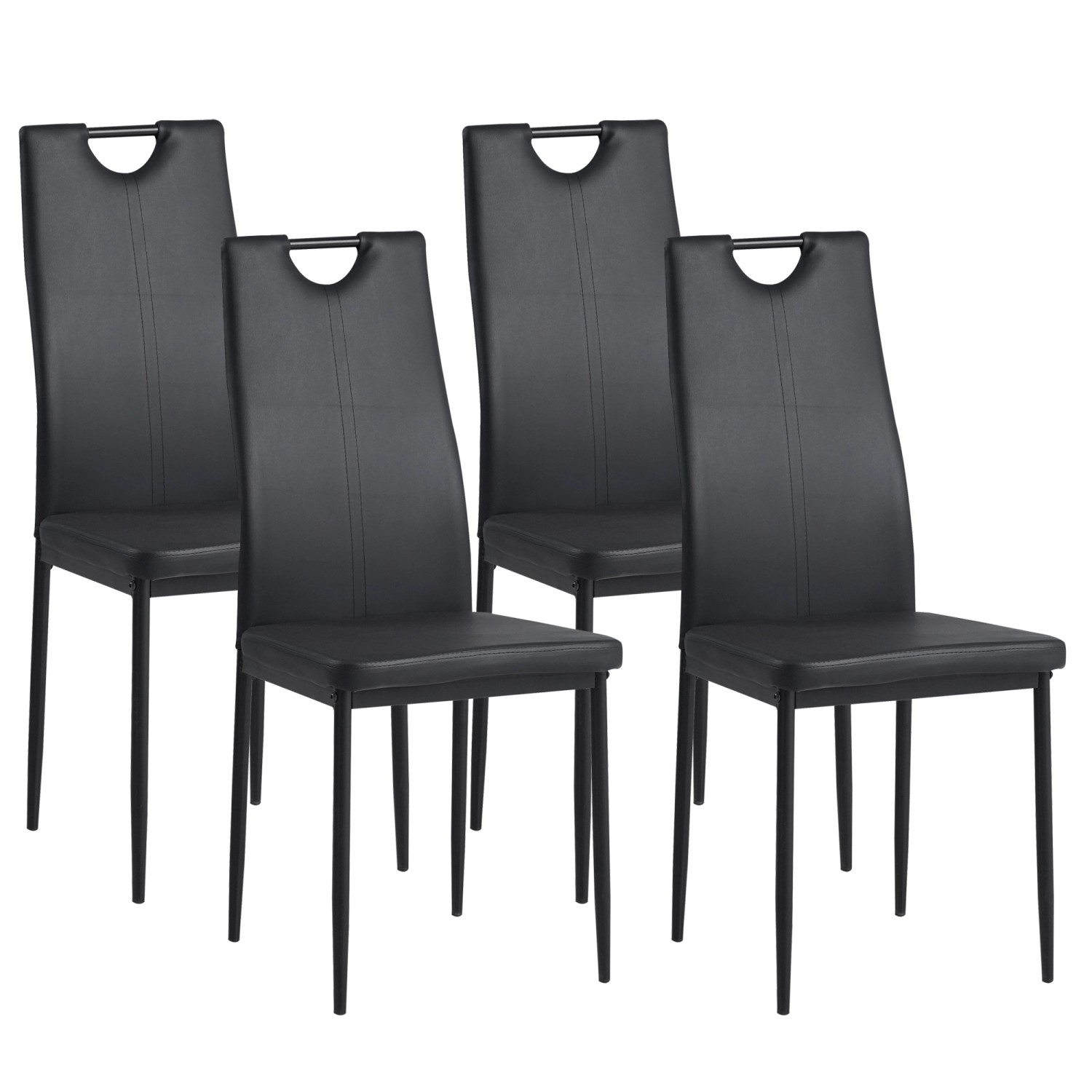 Albatros Esszimmerstühle SALERNO 4er Set Schwarz günstig online kaufen