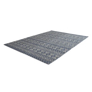 MeGusta Flachflor Teppich Luisa, 120x170 cm, hellblau mit Vintage Ethno Muster.
