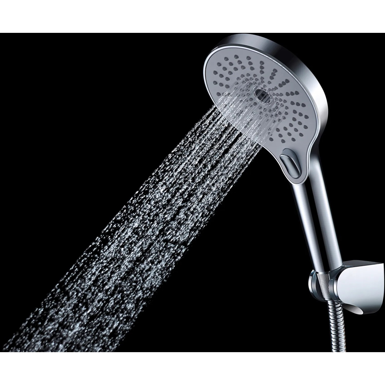 Wenko Duschkopf Ultimate Shower Chrom/Weiß mit Wasserstrahl, Handbrause Ø 13 cm.