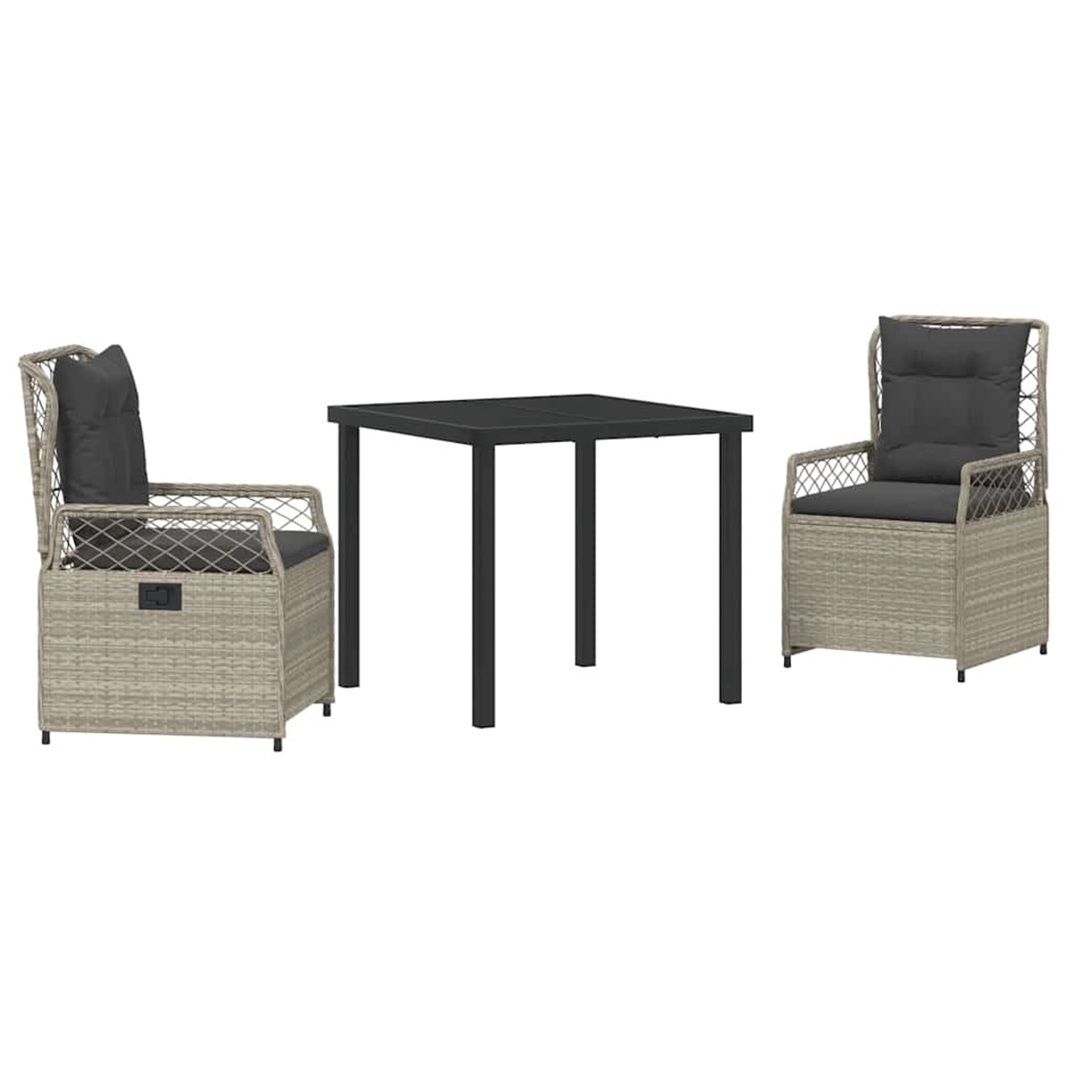 vidaXL Garten Essgruppe 3-Tlg Hellgrau Poly Rattan 3381016 günstig online kaufen