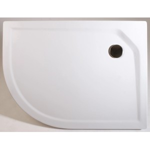 Schulte Duschwannen-Set Viertelkreis asymmetrisch rechts, 100x90 cm, Alpinweiß.