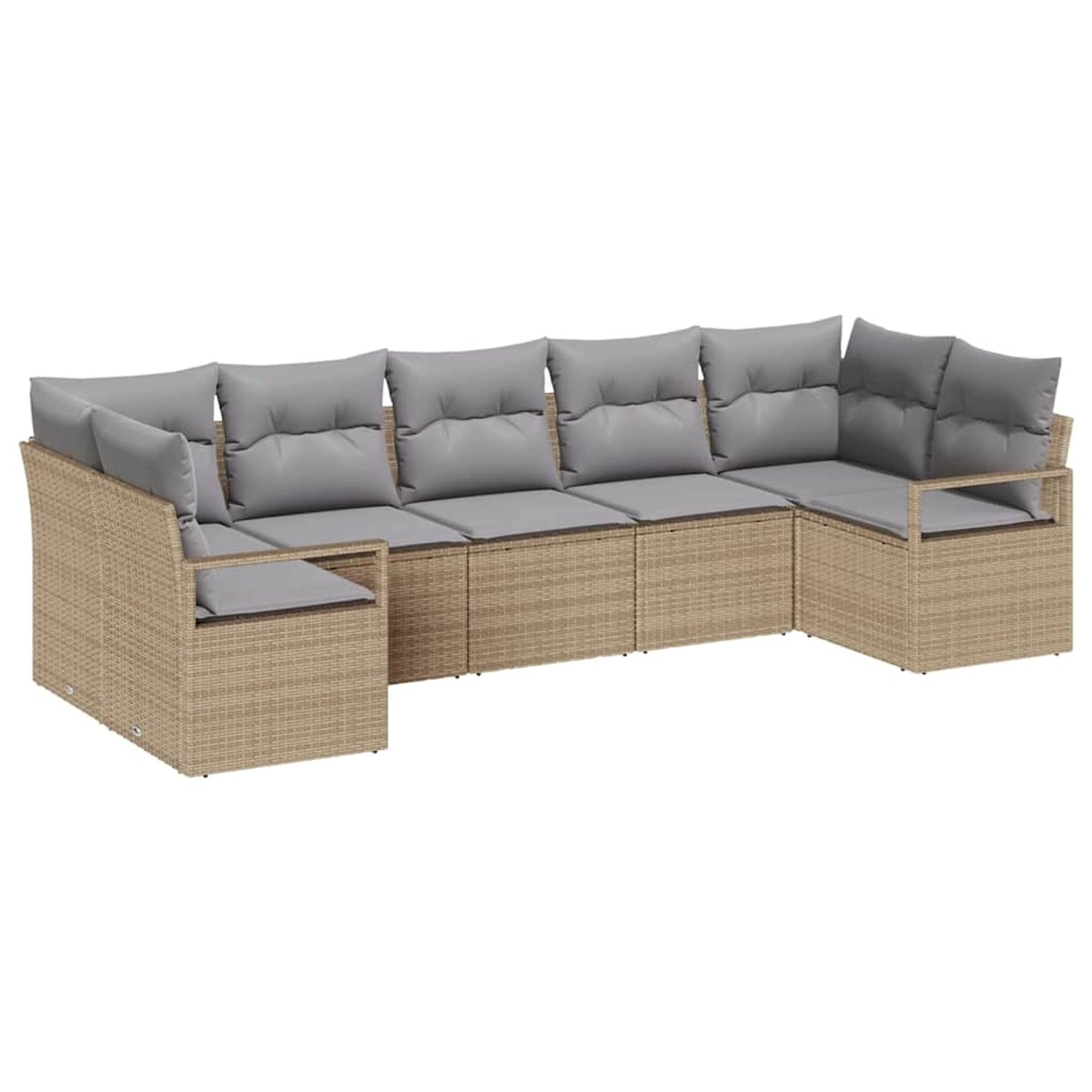 vidaXL Garten-Sofa-Set 7-Tlg Beige Poly Rattan 3346530 günstig online kaufen
