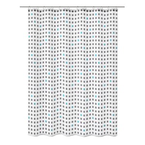 Kleine Wolke Duschvorhang Casket mit geometrischem Muster in Grau und Aqua, 180x200 cm.
