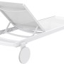 DELUKE Sonnenliege RUNE mit Rollen Klappbar 74x190x31cm Metall Weiß Gartenliege Strandliege_6