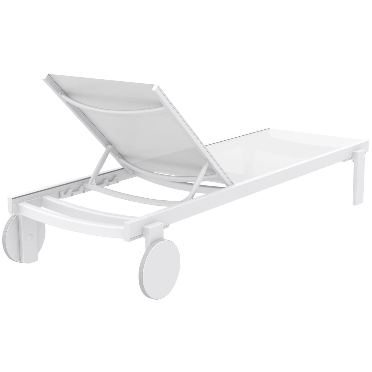 DELUKE Sonnenliege RUNE mit Rollen Klappbar 74x190x31cm Metall Weiß Gartenliege Strandliege_6