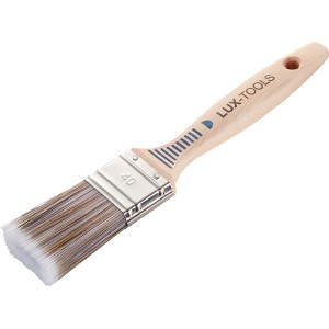 LUX Flachpinsel Lasur, 40 mm, mit Holzgriff und gemischten Borsten für optimale Farbabgabe.