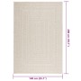 Cremefarbener Outdoor-Teppich ZIZUR 140x200 cm in Jute-Optik aus PP für Innen & Außen.