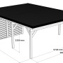 Holzbrüder Doppelcarport Ralf mit Geräteraum, anthrazit, Maße: 600x868cm. Illustration.