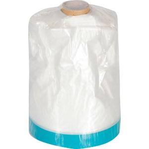 Quick-Masker Abdeckfolie, 30 cm breit, auf Rolle. Baufolie mit integriertem Klebeband.