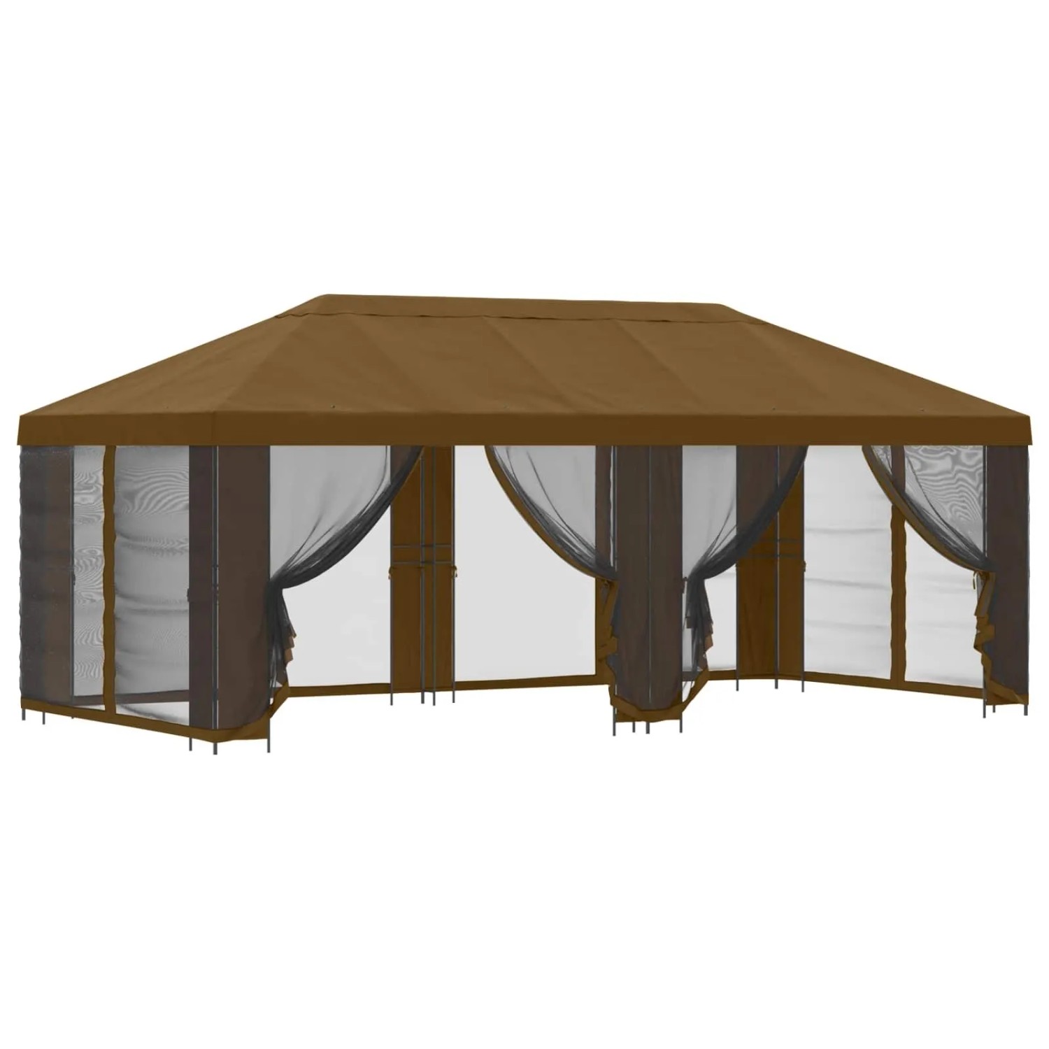 vidaXL Pavillon mit Seitenwänden 6 x 3 m Taupe Polyester und Stahl 190 3376024