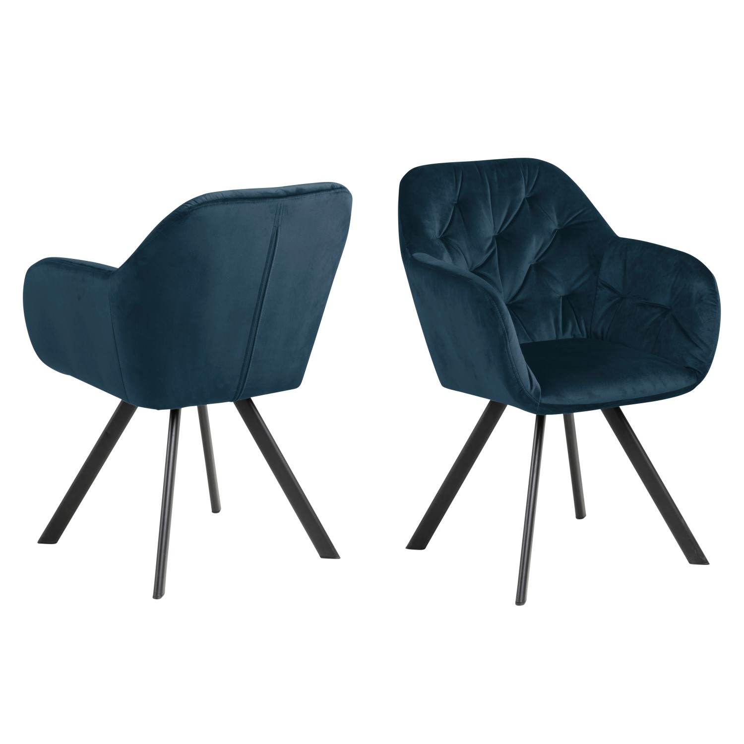 ebuy24 Lora Esszimmerstuhl mit Armlehne Blau günstig online kaufen