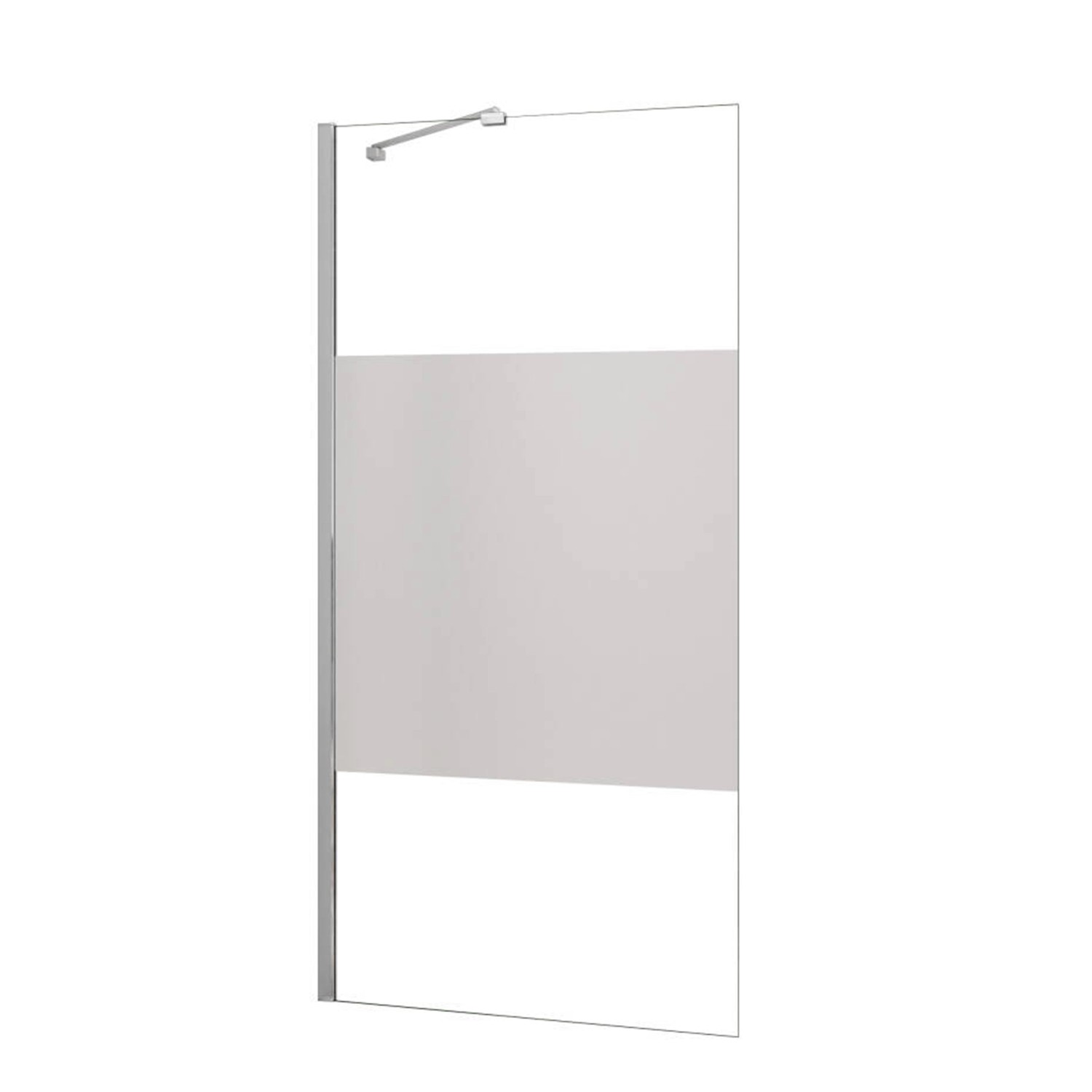 AICA Walk in Duschwand B.140 x H.200cm Milchglasstreifen Duschabtrennung 8m günstig online kaufen