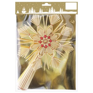 Baumspitze aus Stroh, 27x20cm, für einen natürlichen Weihnachtsbaumlook.