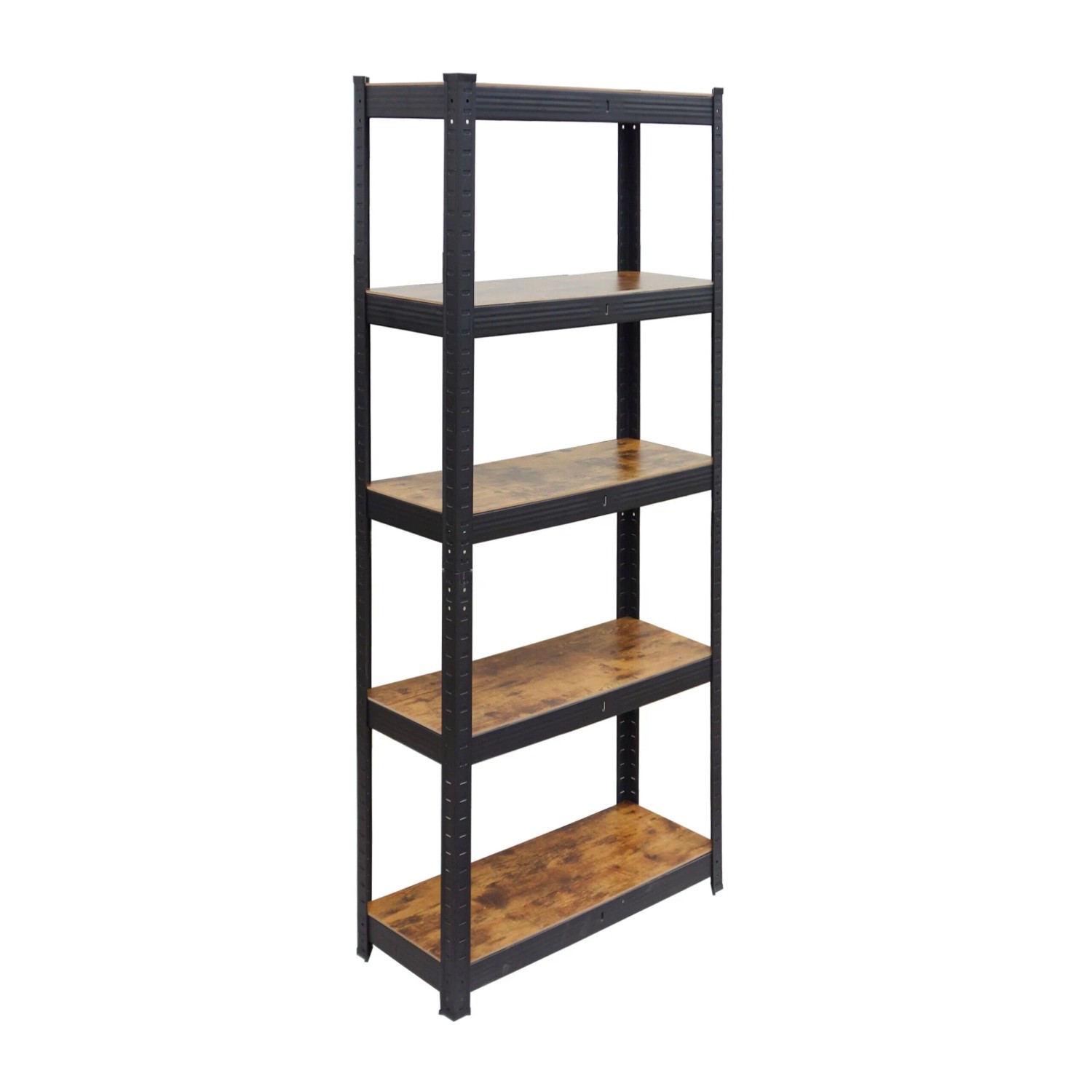 Relaxdays Schwerlastregal Edelstahl Mdf Kunststoff Schwarz Braun Belastbar 500 Kg 180 Cm X 60 Cm X 30 Cm
