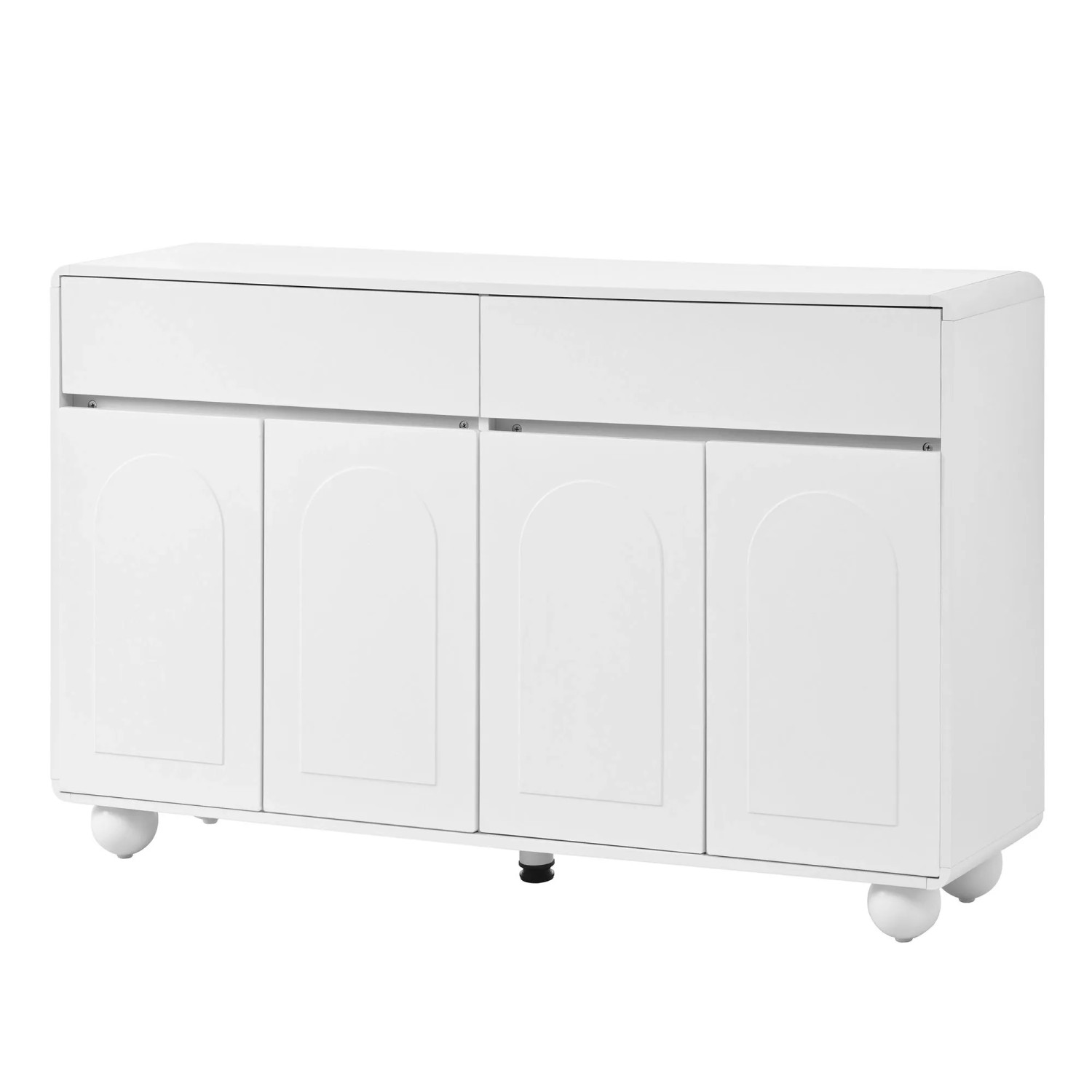 Merax Sideboard Geschwungene Türen Metallfüße PB MDF