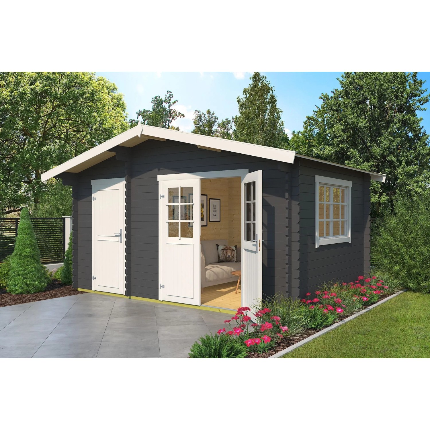 Lasita Gartenhaus Keila 34 Carbongrau 425 cm x 280 cm