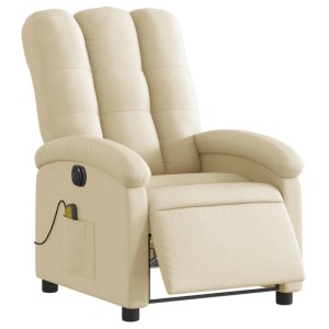 vidaXL Massagesessel Elektrisch Creme Stoff 3204089