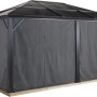 Anthrazitfarbenes Vorhang-Set für Sojag Pavillon Meridien 12x16, schließt alle Seiten.