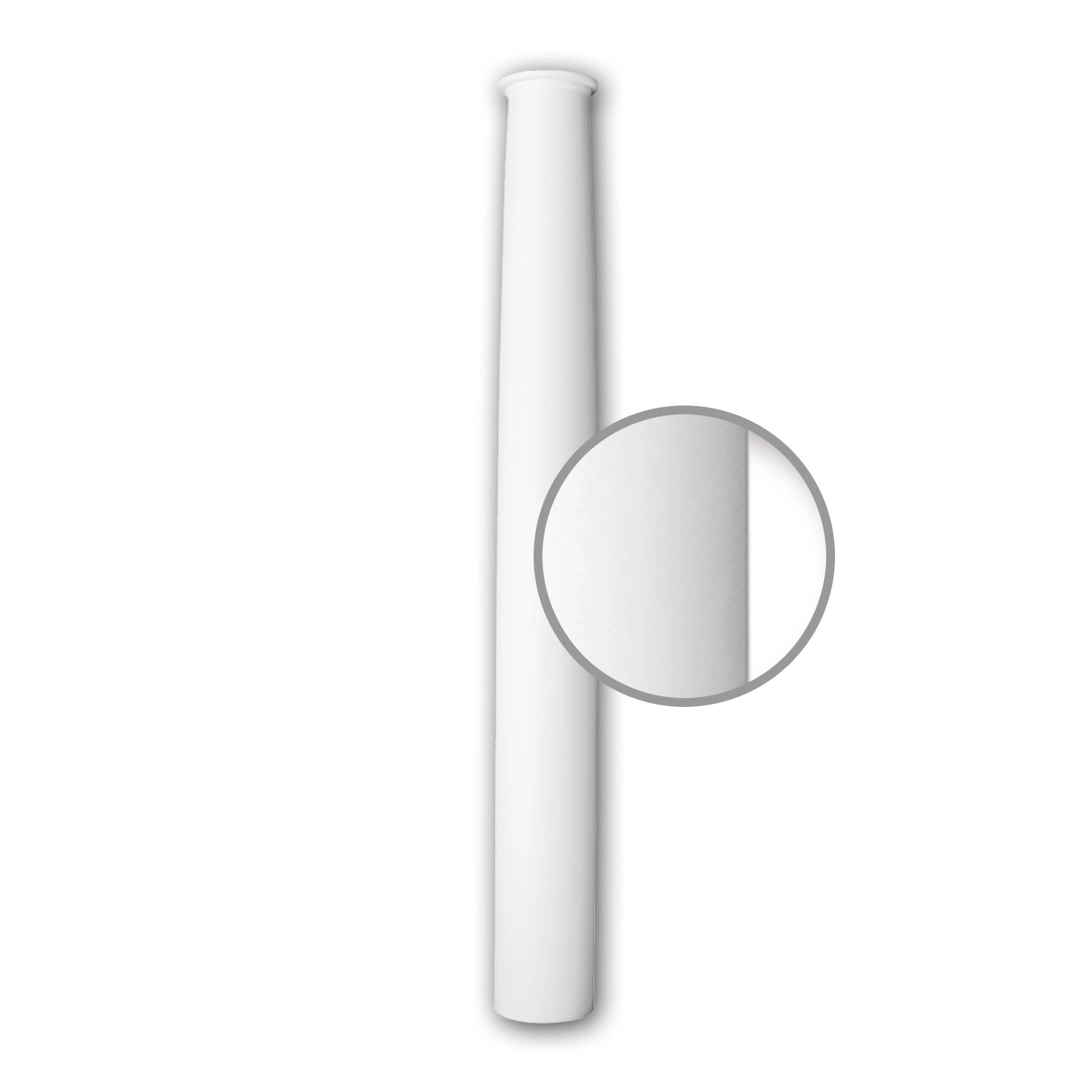 PROFHOME 112020 Vollsäulen Schaft Säule Zierelement Stuckdekor 25,3 cm x 229,5 cm Weiß