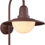 Rostfarbene Trio Außenwandleuchte Norman mit Bewegungsmelder. Klassische Wandlampe für den Außenbereich.
