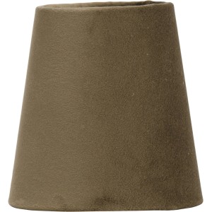 Brauner Queen Lampenschirm aus Samt, 12x12cm, mit Befestigungsclip für Kerzenleuchtmittel.