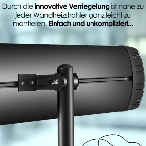 Echos Eco-9013 Heizstrahler Ständer, Tripod, höhenverstellbar 120-180cm, schwarz.