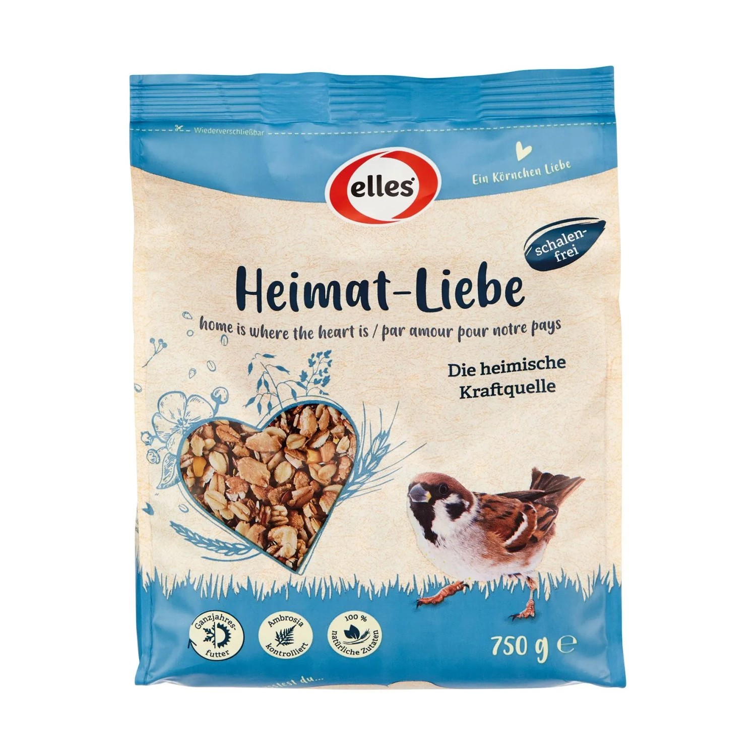 Elles Ergänzungsfutter Heimat-Liebe für Wildvögel 750 g